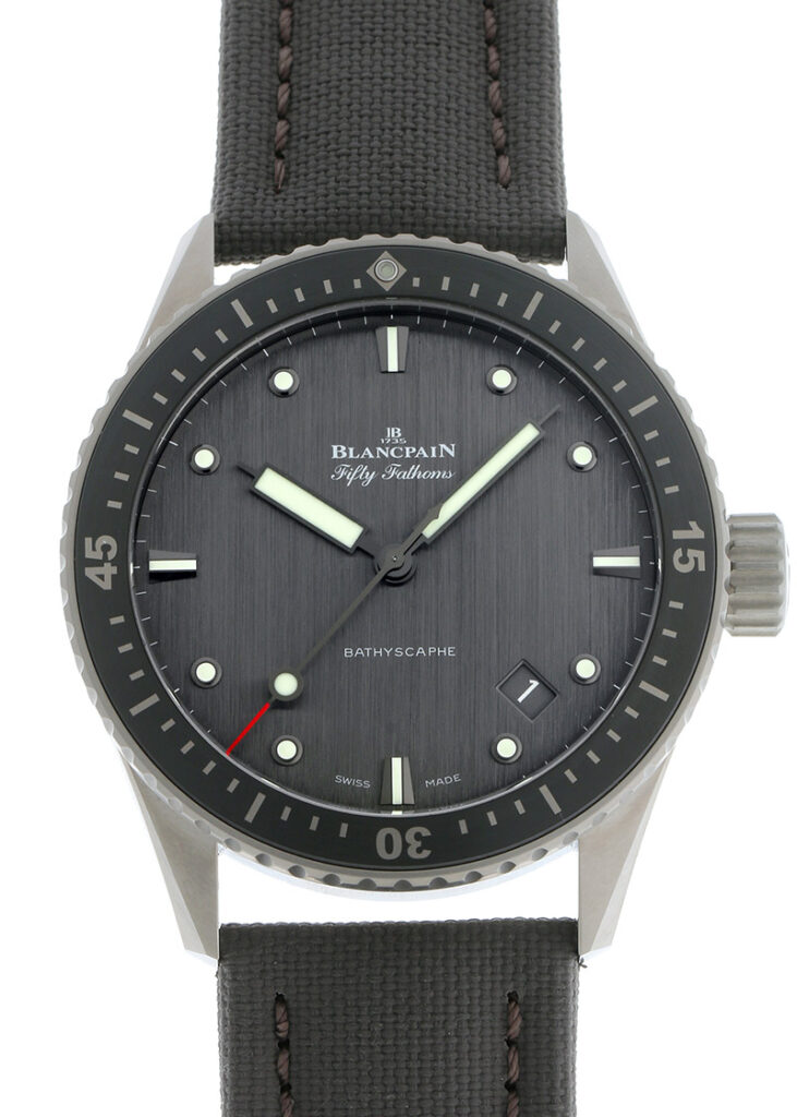ブランパン - フィフティ ファゾムス バチスカーフ | BLANCPAIN | 5000-1210-G52A | TI グレー文字盤 自動巻き キャンバス | 新品同様