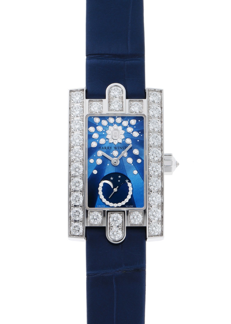 ハリーウィンストン - アヴェニュークラシック ムーンフェイズ | HARRY WINSTON | AVEQMP21WW001 | WG ブルーシェル文字盤 クォーツ レザー | 委託品