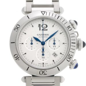 カルティエ - パシャ ドゥ カルティエ クロノグラフ | CARTIER | WSPA0018 | SS シルバー文字盤 自動巻き ブレスレット | 中古
