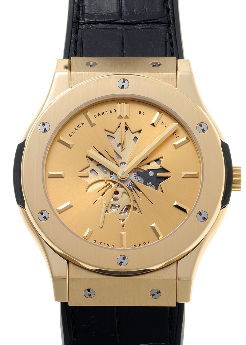 ウブロ - クラシックフュージョン ショーンカーター 世界100本限定 | HUBLOT | 515.VX.4001.LR.SHC13 | YG シャンパン文字盤 手巻き レザー | 中古