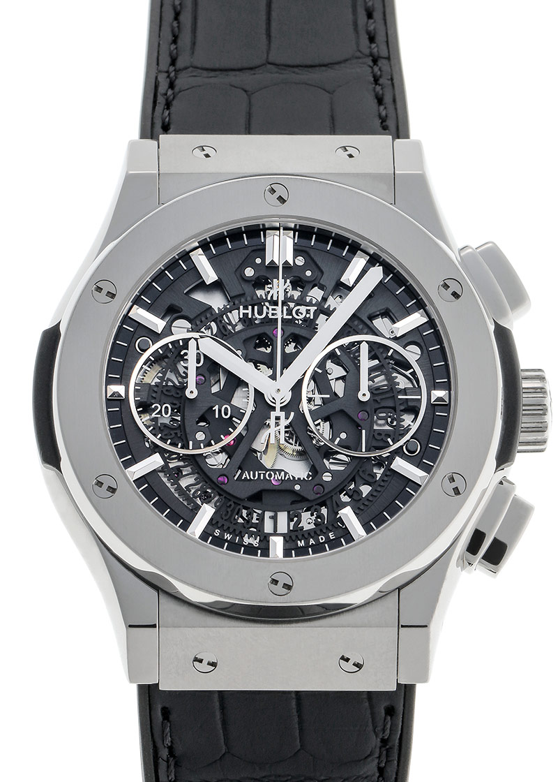 ウブロ - アエロフュージョン クロノグラフ | HUBLOT | 525.NX.0170.LR | TI スケルトン文字盤 自動巻き ラバーアリゲーター | 中古
