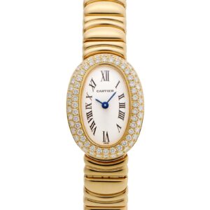 カルティエ - ミニ ベニュワール ダイヤモンドベゼル | CARTIER | WB5094D8 | YG シルバー文字盤 クォーツ ブレスレット | 中古