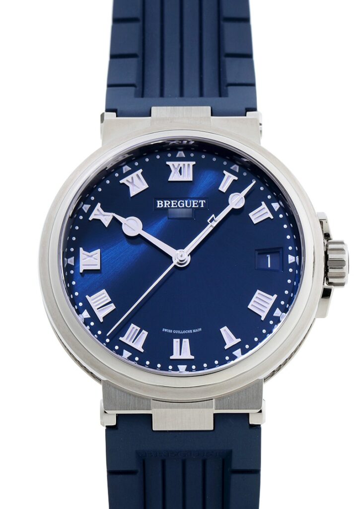 ブレゲ - マリーン | BREGUET | 5517TI/Y1/5ZU | TI ブルー文字盤 自動巻き ラバー | 中古
