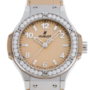 ウブロ - ビッグバン スチール ベージュ ダイヤモンド | HUBLOT | 361.SX.892B.LR.1204.JPN | SS ベージュ文字盤 自動巻き クォーツ | 中古
