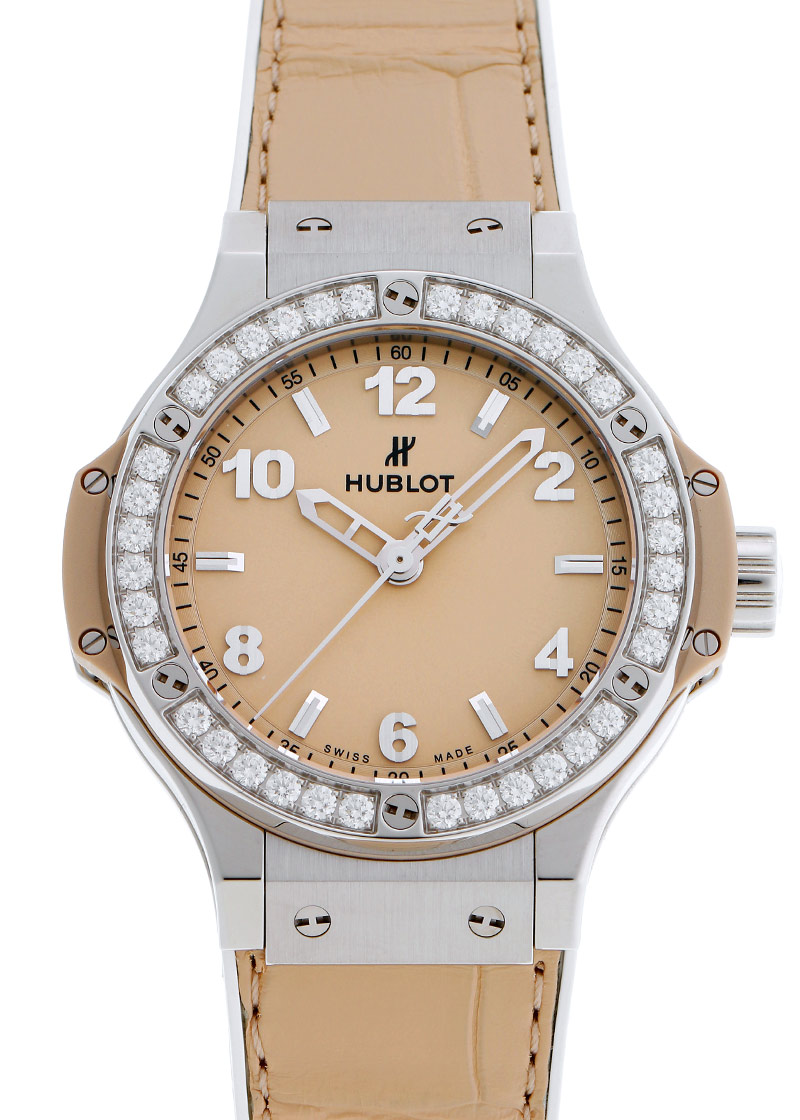 ウブロ - ビッグバン スチール ベージュ ダイヤモンド | HUBLOT | 361.SX.892B.LR.1204.JPN | SS ベージュ文字盤 自動巻き クォーツ | 中古