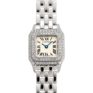 カルティエ - ミニ パンテール ベゼルダイヤ | CARTIER | WF3210F3 | WG シルバー文字盤 クォーツ ブレスレット | 中古