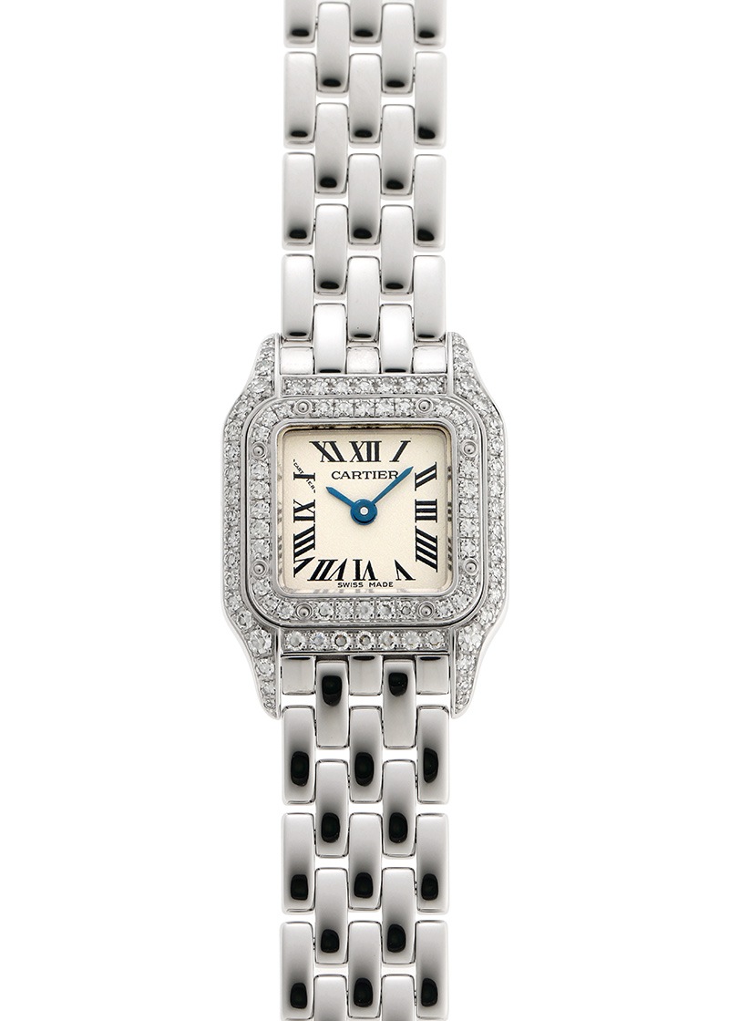カルティエ - ミニ パンテール ベゼルダイヤ | CARTIER | WF3210F3 | WG シルバー文字盤 クォーツ ブレスレット | 中古