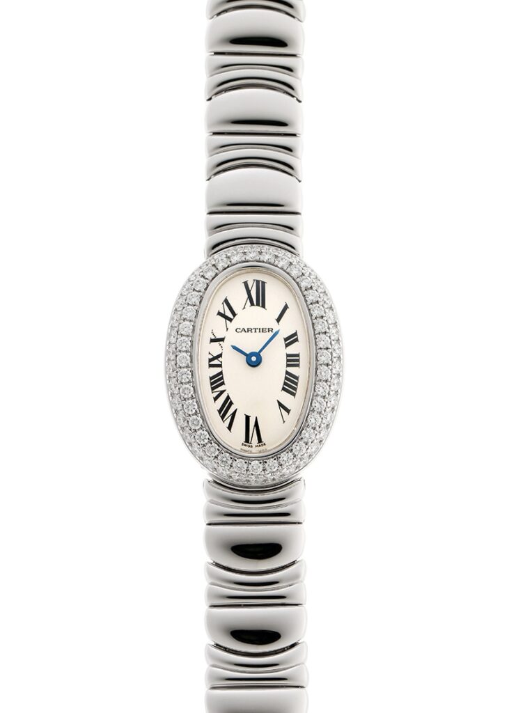 カルティエ - ミニ ベニュワール ベゼルダイヤ | CARTIER | WB5095L2 | WG シルバー文字盤 クォーツ ブレスレット | 中古