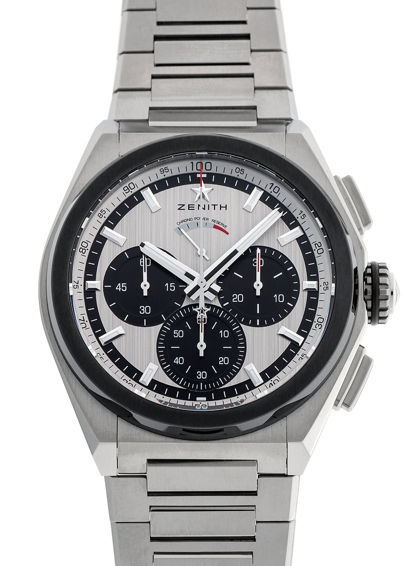 ゼニス - デファイ エルプリメロ21 | ZENITH | 95.9005.9004/01.M9000 | TI&CE シルバー/黒文字盤 自動巻き ブレスレット | 未使用品