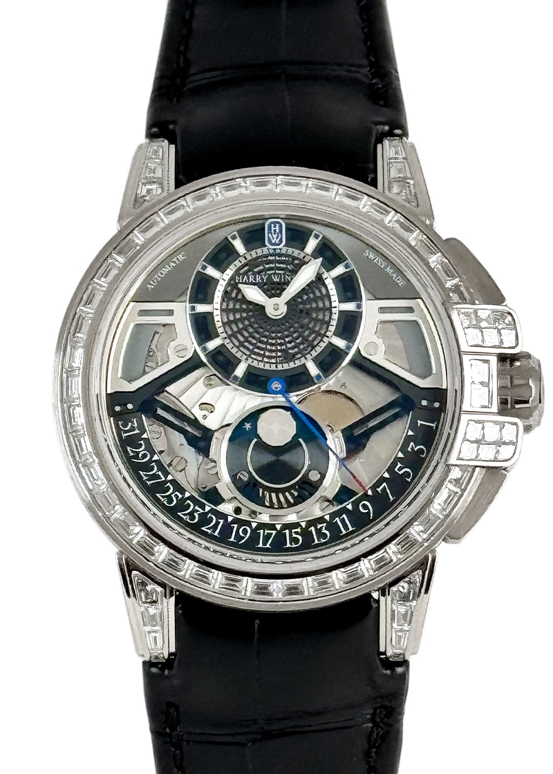 ハリーウィンストン - オーシャン ムーンフェイズ オートマティック 20本限定 | HARRY WINSTON | OCEAMP42WW001 | WG スケルトン文字盤 自動巻き レザー | 委託品 | 中古