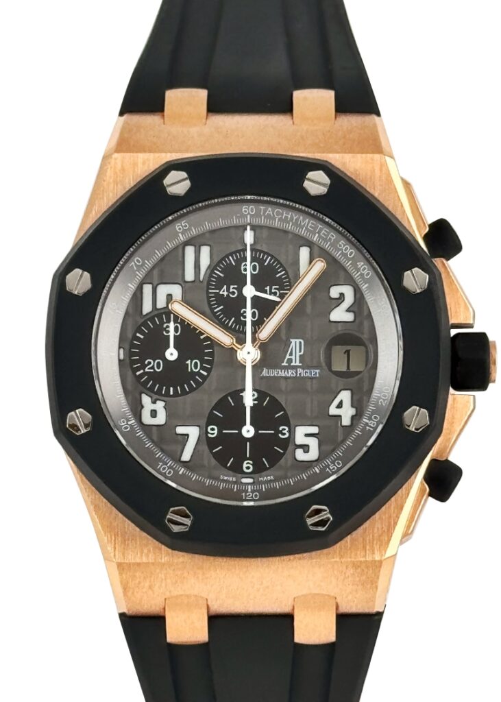 オーデマピゲ - ロイヤルオーク オフショア クロノグラフ | AUDEMARS PIGUET | 25940OK.OO.D002CA.01.A | PG グレー文字盤 自動巻き ラバー | 委託品 | 中古