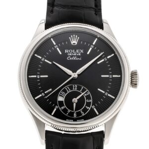 ロレックス - チェリーニ デュアルタイム | ROLEX | 50529 | WG 黒文字盤 自動巻き レザー | 中古