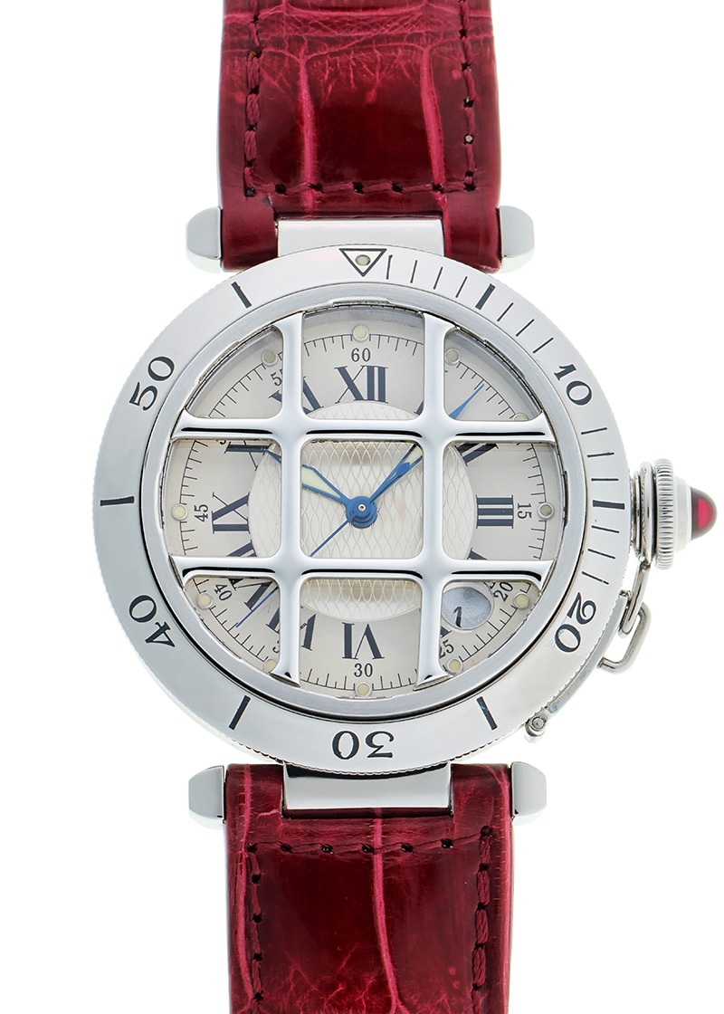 カルティエ - パシャ グリッド 150周年記念モデル | CARTIER | W3102255 | SS シルバー文字盤 自動巻き レザー | 中古