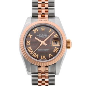 ロレックス - オイスター パーペチュアル デイトジャスト | ROLEX | 179171NR | PG&SS ブラックシェル文字盤 自動巻き ブレスレット | 中古