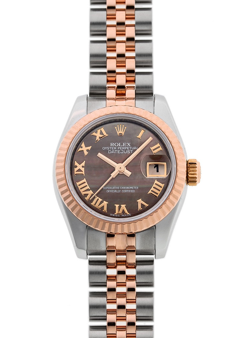 ロレックス - オイスター パーペチュアル デイトジャスト | ROLEX | 179171NR | PG&SS ブラックシェル文字盤 自動巻き ブレスレット | 中古