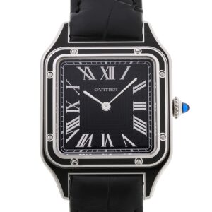 カルティエ - サントスデュモン LM | CARTIER | WSSA0046 | SS ブラック文字盤 手巻き レザー | 中古