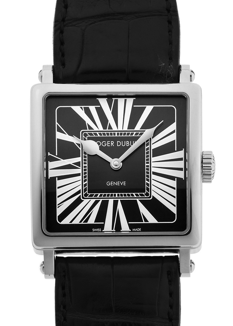 ロジェデュブイ - ゴールデンスクエア | ROGER DUBUIS | G37-14-20-00/0ER00/B | WG 黒文字盤 自動巻き レザー | 中古