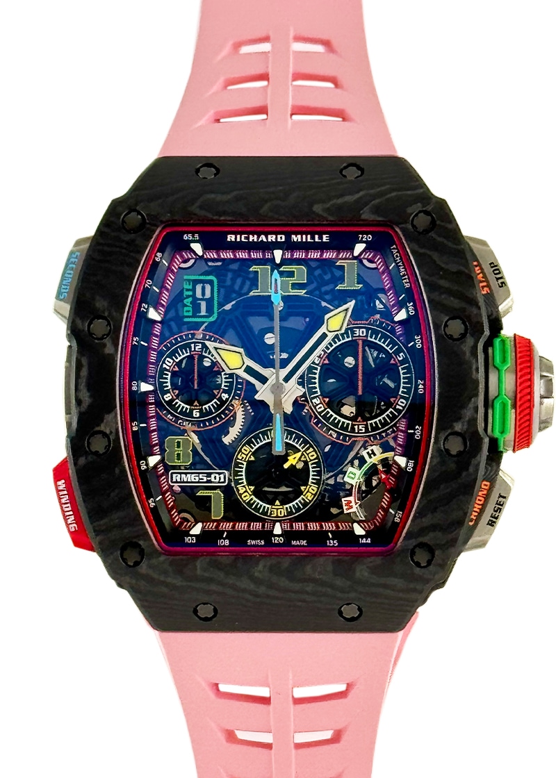 リシャールミル - オートマティック スプリットセコンド クロノグラフ | RICHARD MILLE | RM65-01 | カーボン/TPT スケルトン文字盤 自動巻き ラバー | 委託品 | 中古
