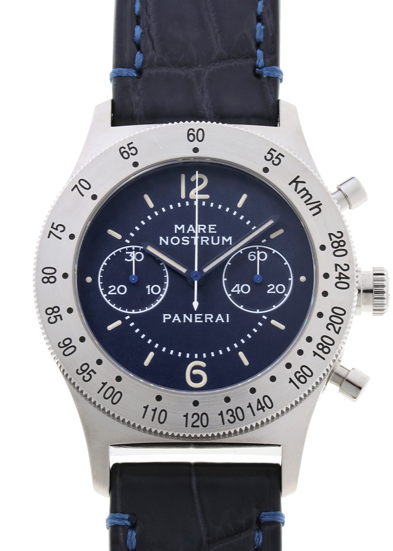 オフィチーネパネライ - マーレ ノストゥルム アッチャイオ 世界限定1000本 | OFFICINE PANERAI | PAM00716 | SS ブルー文字盤 手巻き レザー | 中古