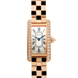 カルティエ - ミニ タンクアメリカン サイドダイヤ | CARTIER | WJTA0043 | PG シルバー文字盤 クォーツ ブレスレット | 未使用品