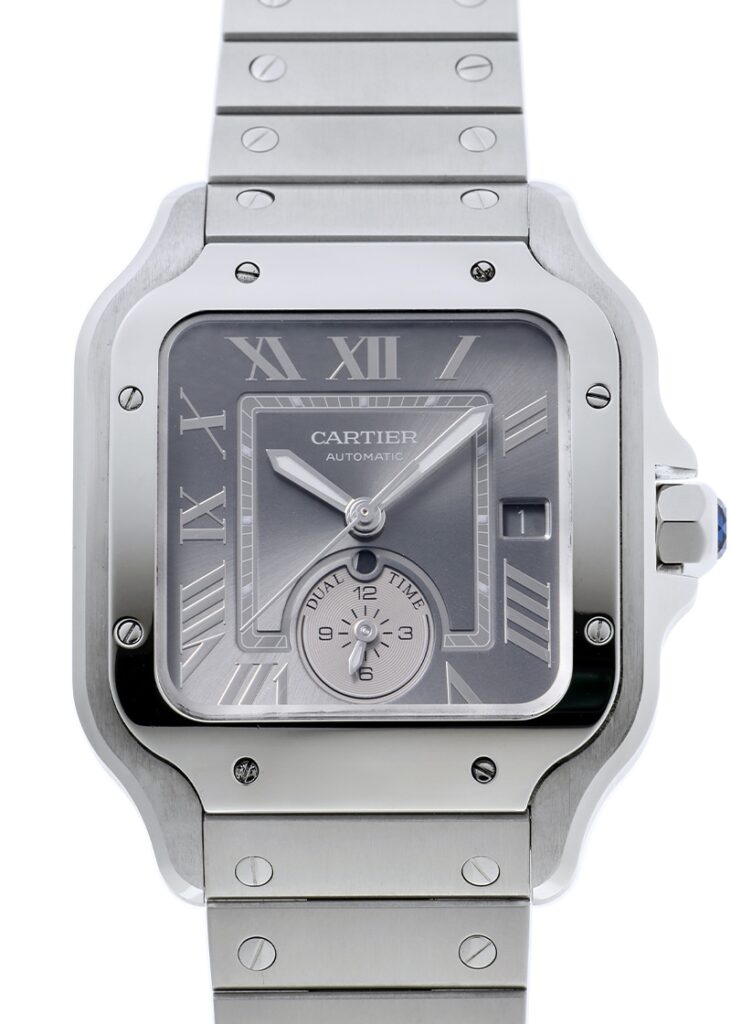 カルティエ - サントス ドゥ カルティエ デュアルタイムゾーン | CARTIER | WSSA0076 | SS グレー文字盤 自動巻き ブレスレット | 中古