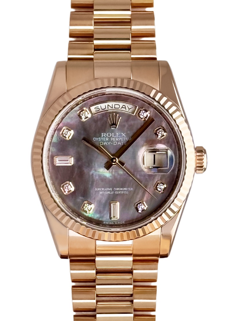 ロレックス - オイスター パーペチュアル デイデイト | ROLEX | 118235FA | RG ブラックシェル/10P文字盤 自動巻き ブレスレット | 中古