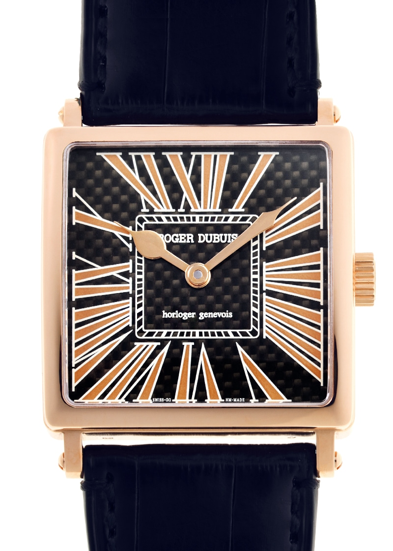 ロジェデュブイ - ゴールデンスクエア | ROGER DUBUIS | G40.57.5 | RG カーボン文字盤 自動巻き レザー | 中古