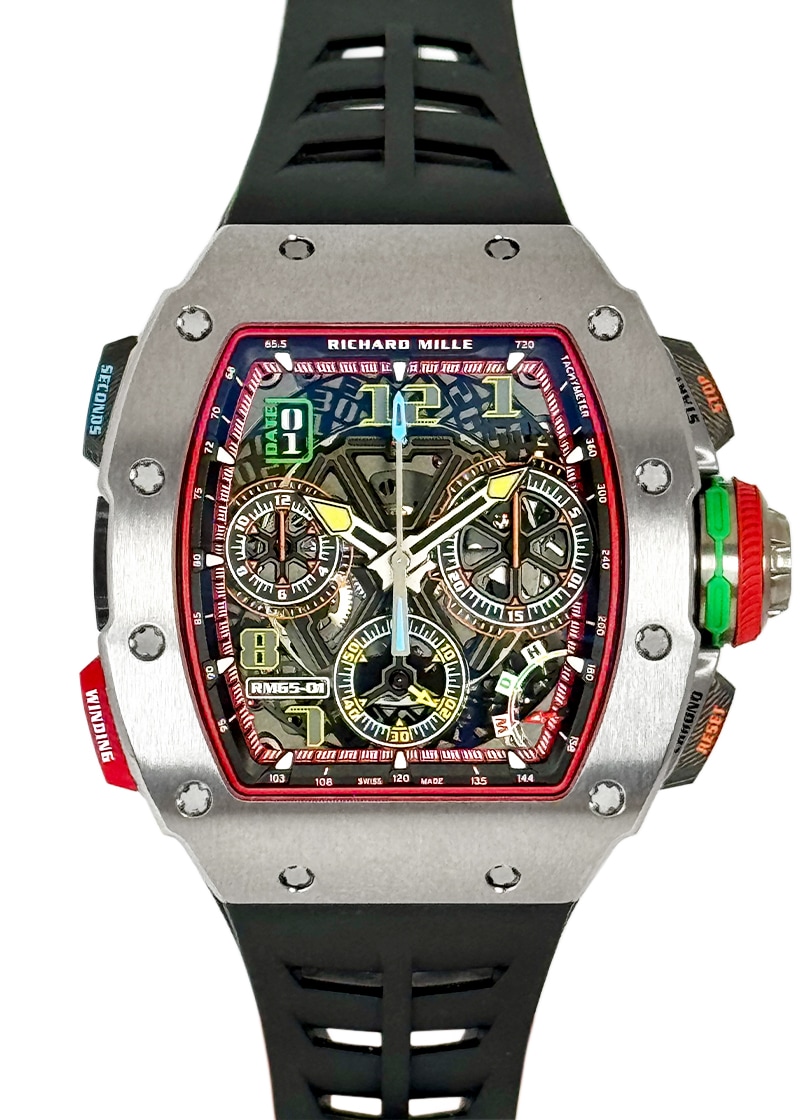リシャールミル - オートマティック スプリットセコンド クロノグラフ | RICHARD MILLE | RM65-01 | TI スケルトン文字盤 自動巻き ラバー | 中古