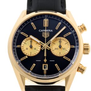タグホイヤー - カレラ クロノグラフ | TAG HEUER | CBN2044.FC8313 | YG 黒文字盤 自動巻き レザー | 中古