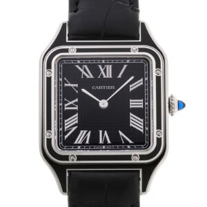 カルティエ - サントスデュモン LM | CARTIER | WSSA0046 | SS ブラック文字盤 手巻き レザー | 中古