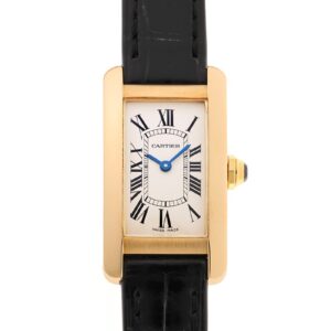 カルティエ - タンクアメリカン SM | CARTIER | W2601556 | YG シルバー文字盤 クォーツ レザー | 中古