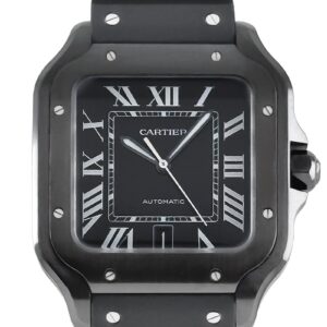 カルティエ - サントス ドゥ カルティエ LM | CARTIER | WSSA0039 | SS(ADLC) 黒文字盤 自動巻き ラバー | 中古