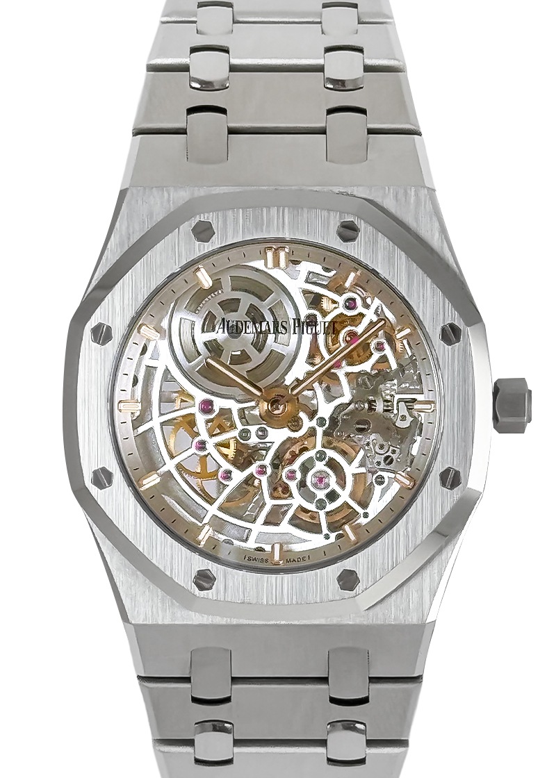 オーデマピゲ - ロイヤルオーク ジャンボ エクストラシン オープンワーク 50周年記念 | AUDEMARS PIGUET | 16204ST.OO.1240ST.01 | SS スケルトン文字盤 自動巻き ブレスレット| 委託品 | 中古