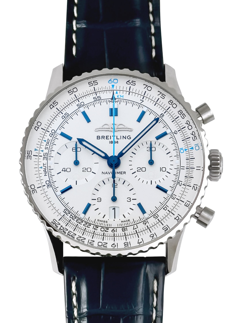 ブライトリング - ナビタイマー B01 クロノグラフ 41 ブティック限定 | BREITLING | AB0139A71G1P1 | SS シルバー文字盤 自動巻き レザー | 中古