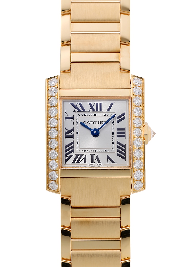 カルティエ - タンク フランセーズ SM ベゼルダイヤ | CARTIER | WJTA0039 | YG シルバー文字盤 クォーツ ブレスレット