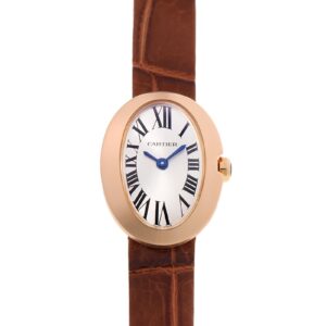 カルティエ - ミニ ベニュワール | CARTIER | W8000017 | PG シルバー文字盤 クォーツ レザー | 中古