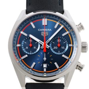 タグホイヤー - カレラ クロノグラフ | TAG HEUER | CBN201D.FC6543 | SS ブルー文字盤 自動巻き レザー | 未使用品