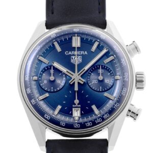 タグホイヤー - カレラ クロノグラフ | TAG HEUER | CBS2212.FC6535 | SS ブルー文字盤 自動巻き レザー | 未使用品