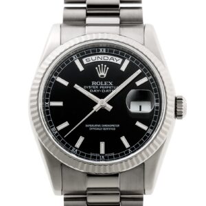 ロレックス - オイスター パーペチュアル デイデイト | ROLEX | 118239 | WG 黒文字盤 自動巻き ブレスレット | 中古