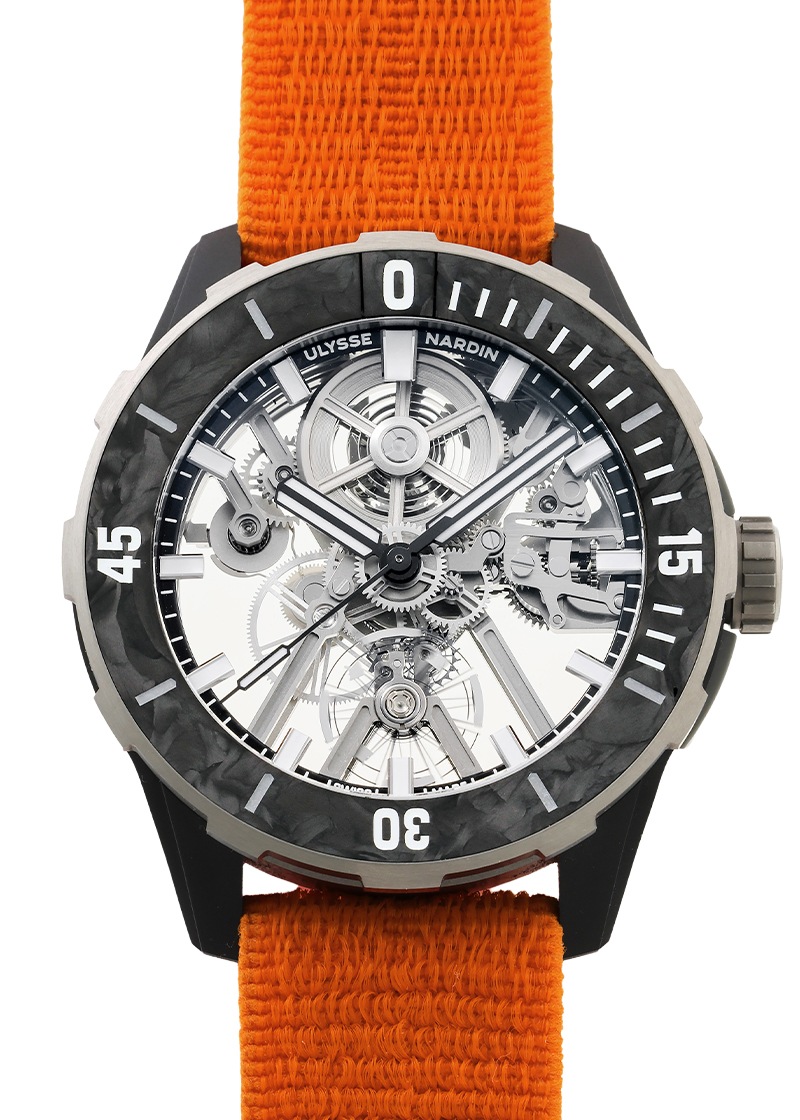 ユリスナルダン - ダイバー エアー | ULYSSE NARDIN | 3743-170-2A | TI スケルトン文字盤 自動巻き ナイロン | 中古