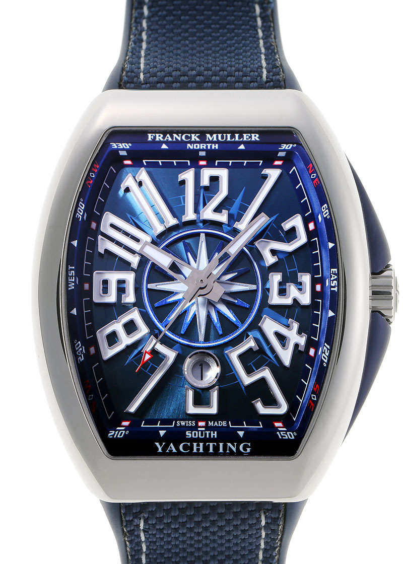 フランクミュラー - ヴァンガード ヨッティング | FRANCK MULLER | V45SCDT YACHTING | SS ブルー文字盤 自動巻き ラバーアリゲーター