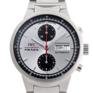 IWC for PRADA - GSTクロノグラフ | INTERNATIONAL WATCH COMPANY | IW370801 | SS シルバー/黒文字盤 自動巻き ブレスレット | 中古