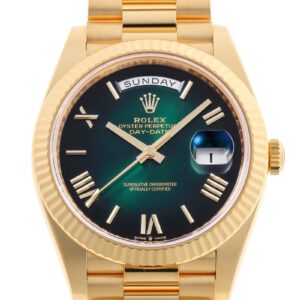 ロレックス - オイスター パーペチュアル デイデイト 40 | ROLEX | 228238 | YG グリーンオンブレ文字盤 自動巻き ブレスレット | 中古