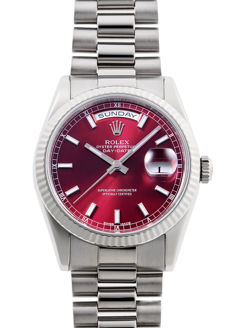 ロレックス - オイスター パーペチュアル デイデイト 【シルバー10P文字盤付】 | ROLEX | 118239 | WG チェリー文字盤 自動巻き ブレスレット | 中古