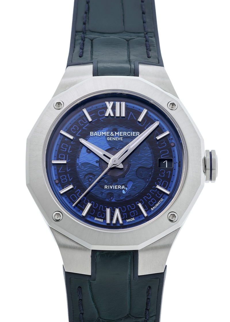 ボーム&メルシェ - リビエラ ボーマティック | BAUME&MERCIER | M0A10714 | SS ブルー文字盤 自動巻き ラバーアリゲーター | 未使用品