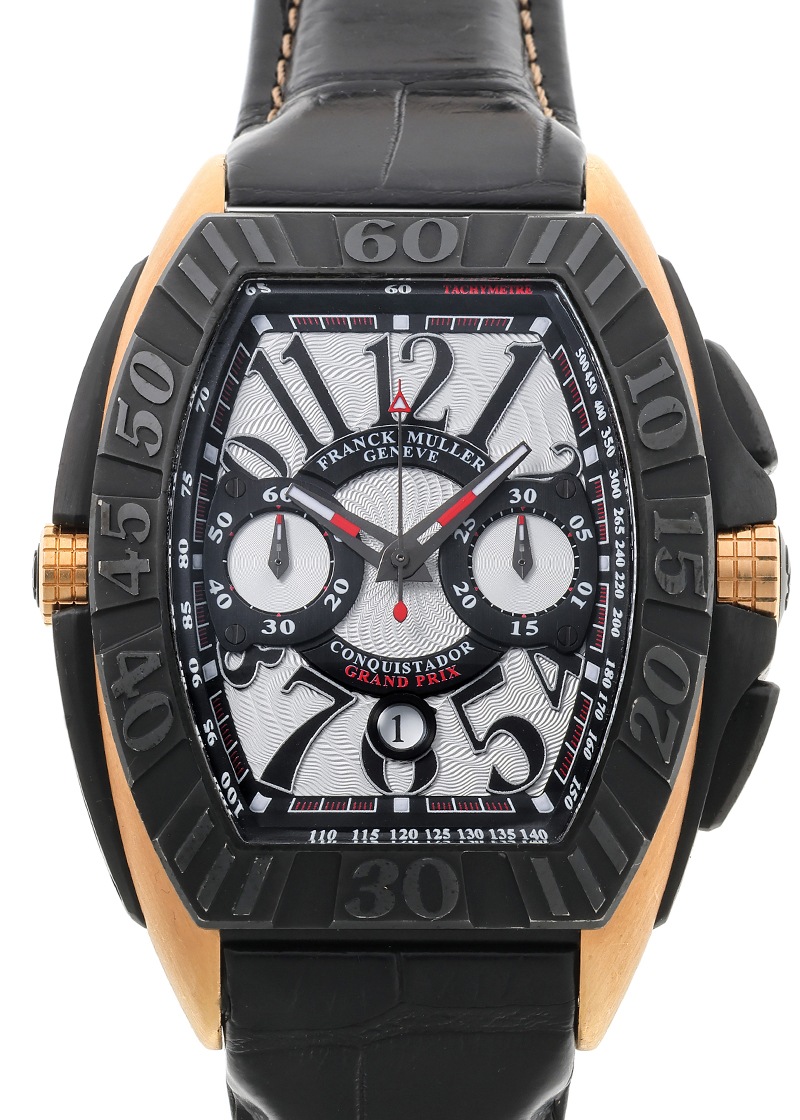フランクミュラー - コンキスタドール グランプリ クロノグラフ | FRANCK MULLER | 9900 CC GP | PG&TI シルバー文字盤 自動巻き レザー | 中古