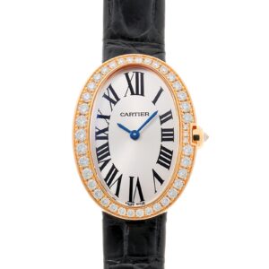 カルティエ - ベニュワール SM ベゼルダイヤ | CARTIER | WB520004 | PG シルバー文字盤 クォーツ レザー | 中古