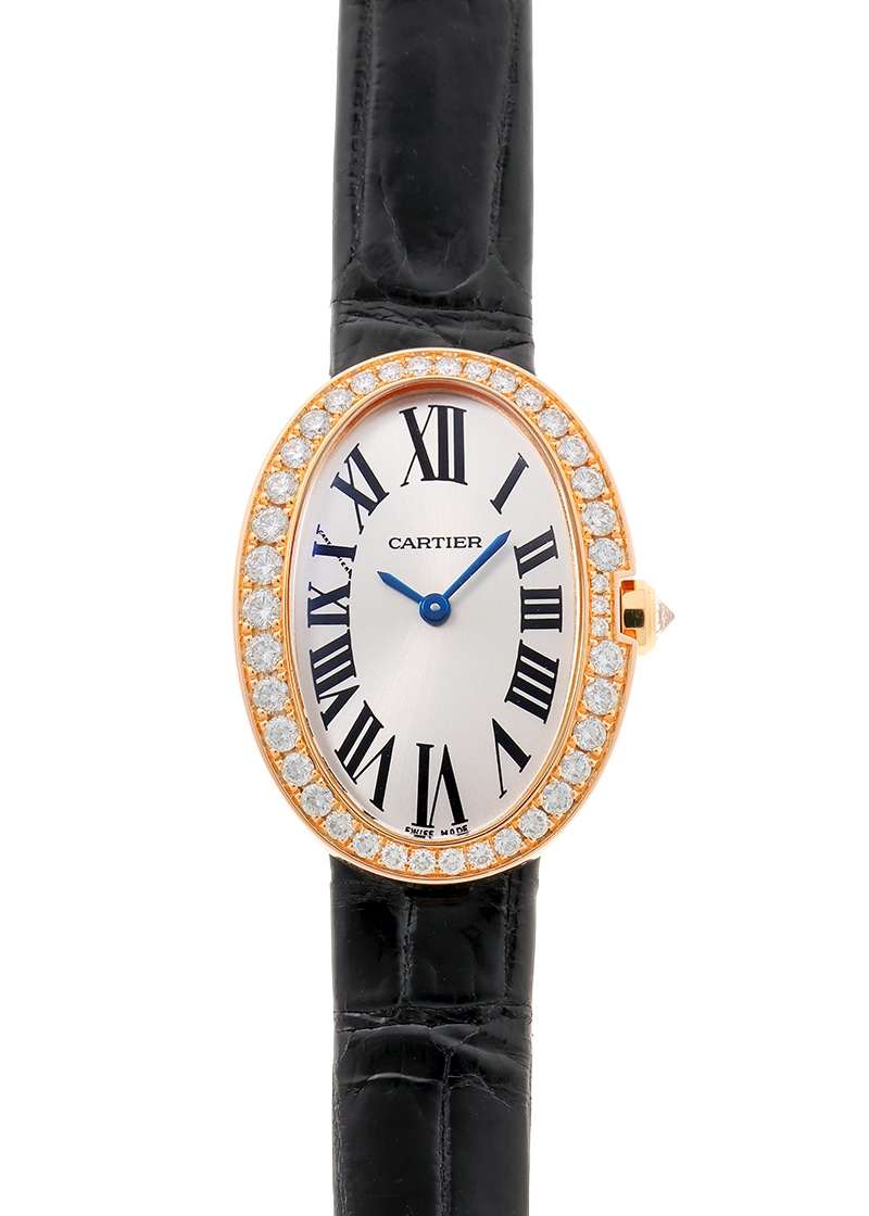 カルティエ - ベニュワール SM ベゼルダイヤ | CARTIER | WB520004 | PG シルバー文字盤 クォーツ レザー | 中古