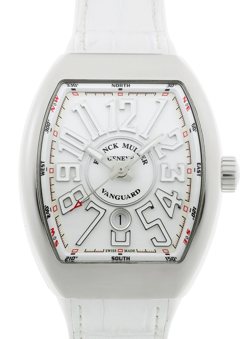 フランクミュラー - ヴァンガード デイト | FRANCK MULLER | V45SCDT | SS 白文字盤 自動巻き ラバーアリゲーター | 中古