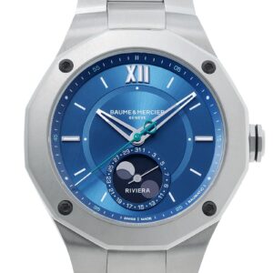 ボーム&メルシェ - リビエラ ボーマティック ムーンフェイズ | BAUME&MERCIER | M0A10682 | SS ブルー文字盤 自動巻き ブレスレット | 未使用品